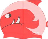 Rood/roze kinder badmuts met haai/vis - zwemmuts voor kinderen