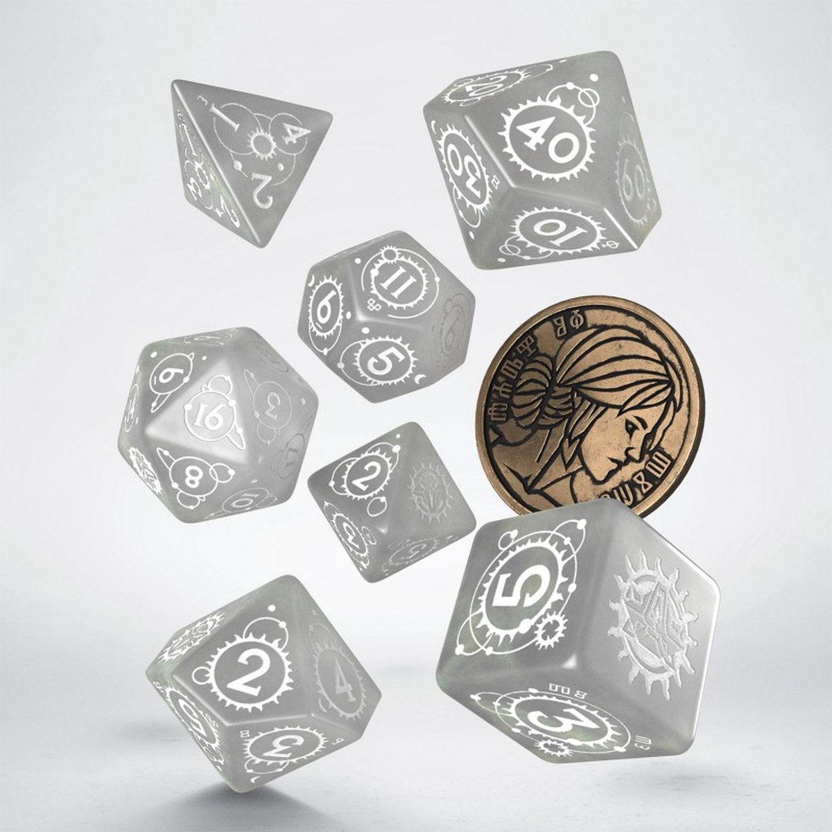Q-Workshop The Witcher Dice Set - Ciri - The Lady of Space and Time (7 pcs + coin)