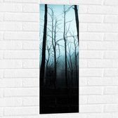 WallClassics - Muursticker - Duister Bos - 30x90 cm Foto op Muursticker