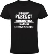 Ik ben niet perfect Hoekstra Heren T-shirt | achternaam | jarig | verjaardag | naam | grappig  | Zwart
