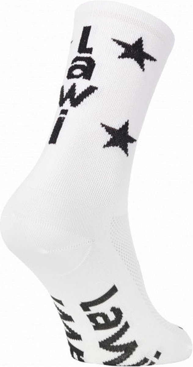 LAWI Fietssokken Star - Wit/Zwart - Maat 39-42