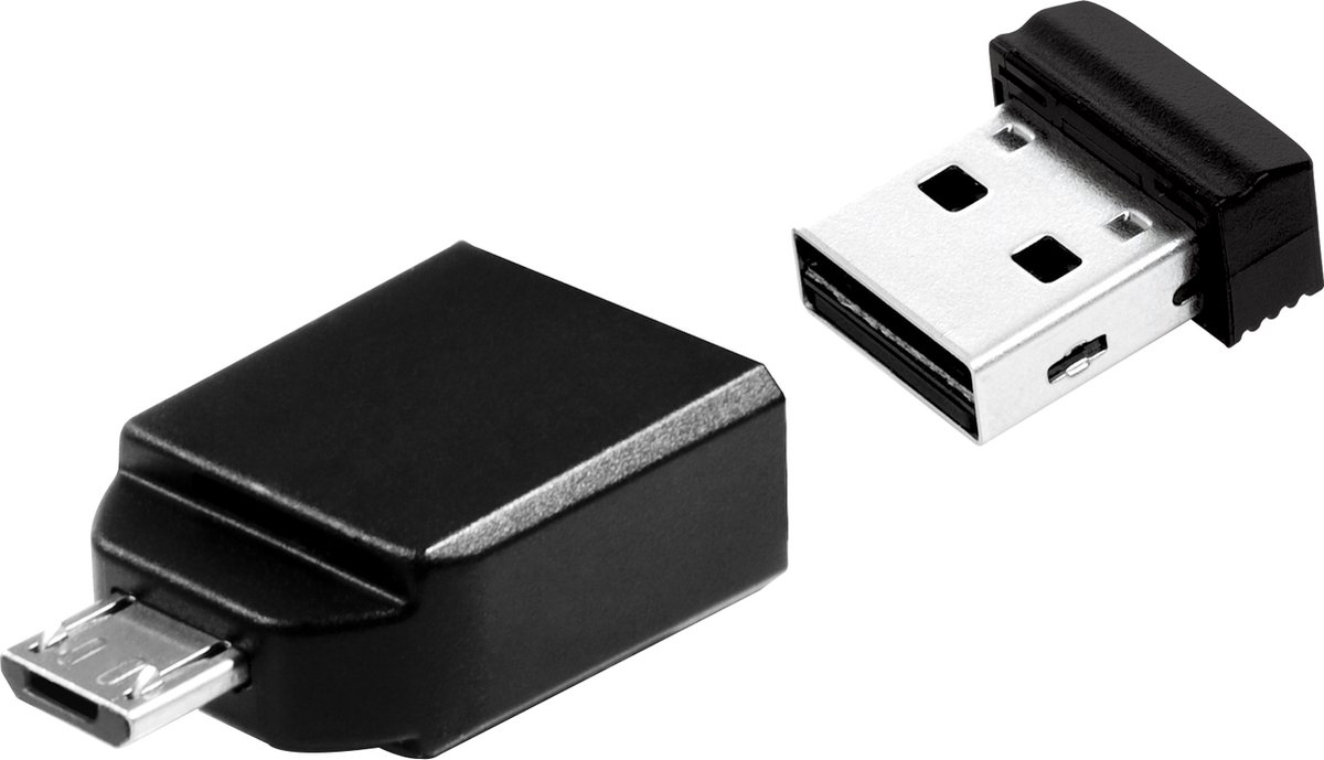 Verbatim Nano Store N GO USB-stick smartphone/tablet Zwart 32 GB USB-A 2.0, Micro-USB 2.0