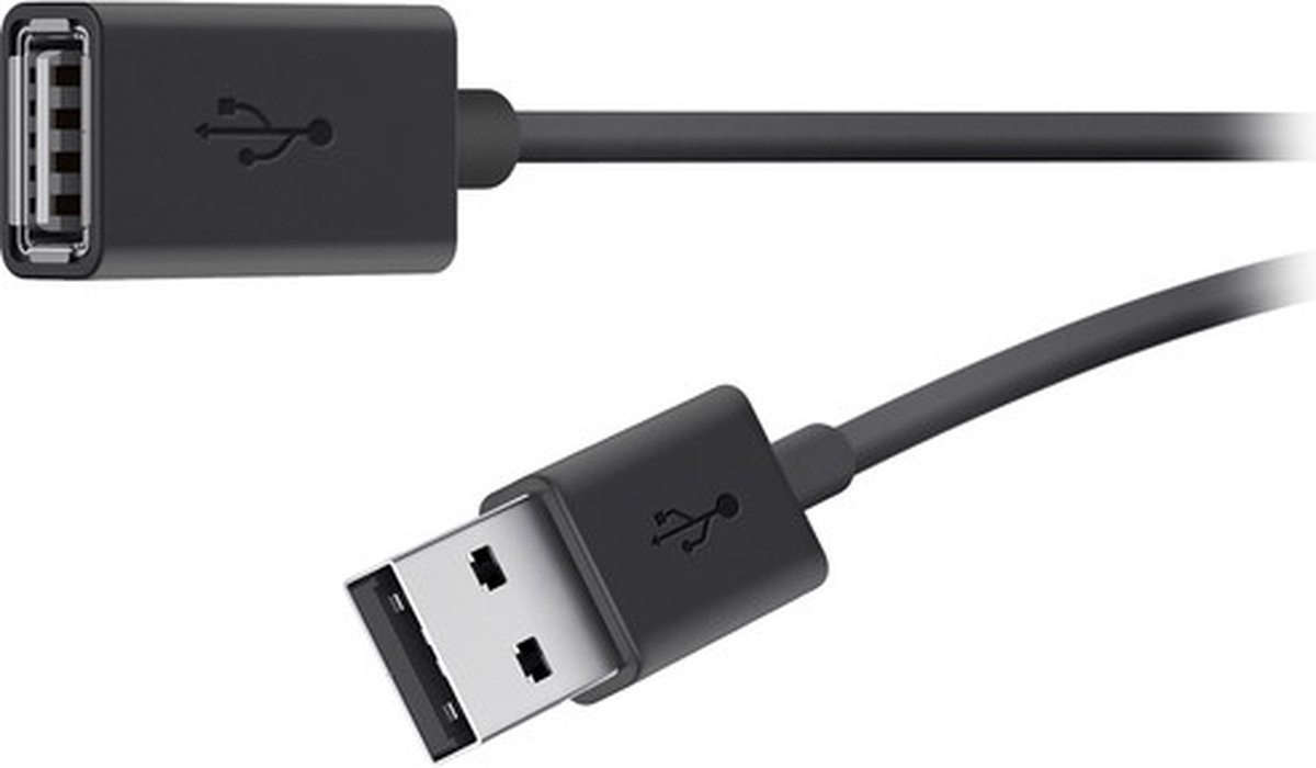 Belkin USB 2.0 A M/F 3m USB-kabel USB A Zwart