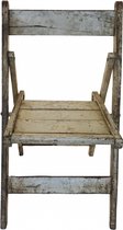 Klapstoel - houten stoel met verouderd effect H80  - houten stoel - inklapbaar - handgemaakt uit India