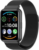 Milanees Smartwatch bandje - Geschikt voor Huawei Watch Fit 2 Milanese band - zwart - Strap-it Horlogeband / Polsband / Armband