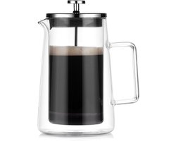 Dubbelwandige Cafetière - French Press - Coffeemaker - Filter Koffie - Borosillicaat Glas - Slow Coffee - 1 Liter