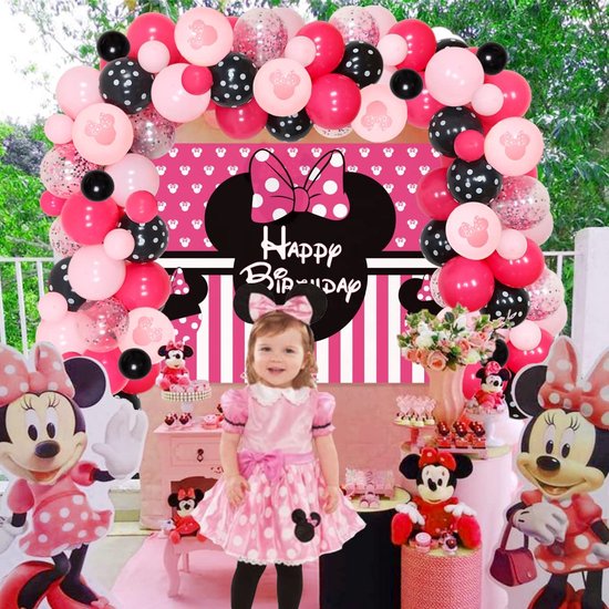 Ballonnenboog Huwelijk Verjaardag - Ballonboom Pilaar - Ballonnen Boog Bruiloft decoratie - Kant en Klare Set Inclusief Pomp - Papier - Micky Mouse