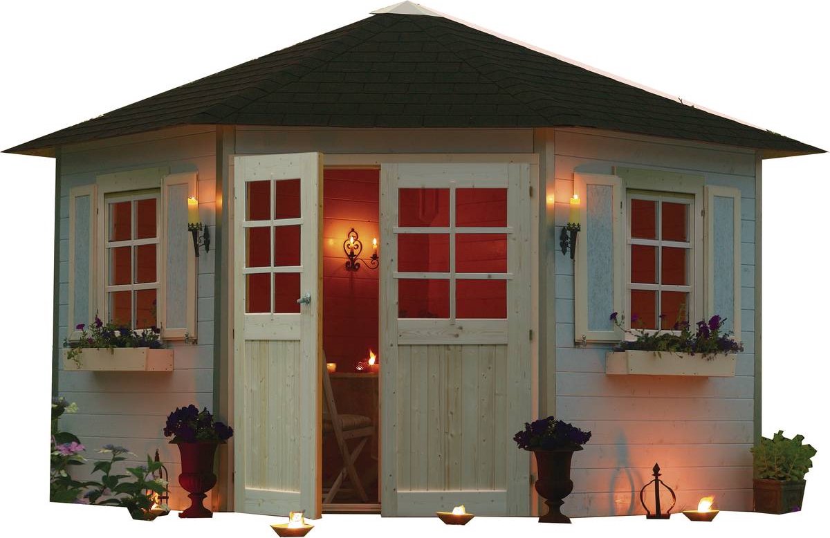 Bol.com Vijfhoek tuinhuis "Nancy" - 7.88 m² - 4.24 x 3 x 2.82 m - 28 mm aanbieding