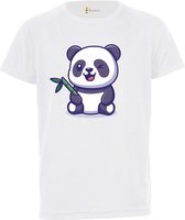 Kinder sportshirt / Panda 2 / Sportshirt wit / L