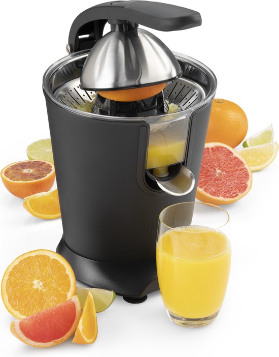 Princess Black Steel Sinaasappelpers 201853 - Elektrische Citruspers - Fruitpers - RVS Perskegel - Instelbaar pulpfilter - 160 Watt - Zwart van Merkloos — afbeelding 4