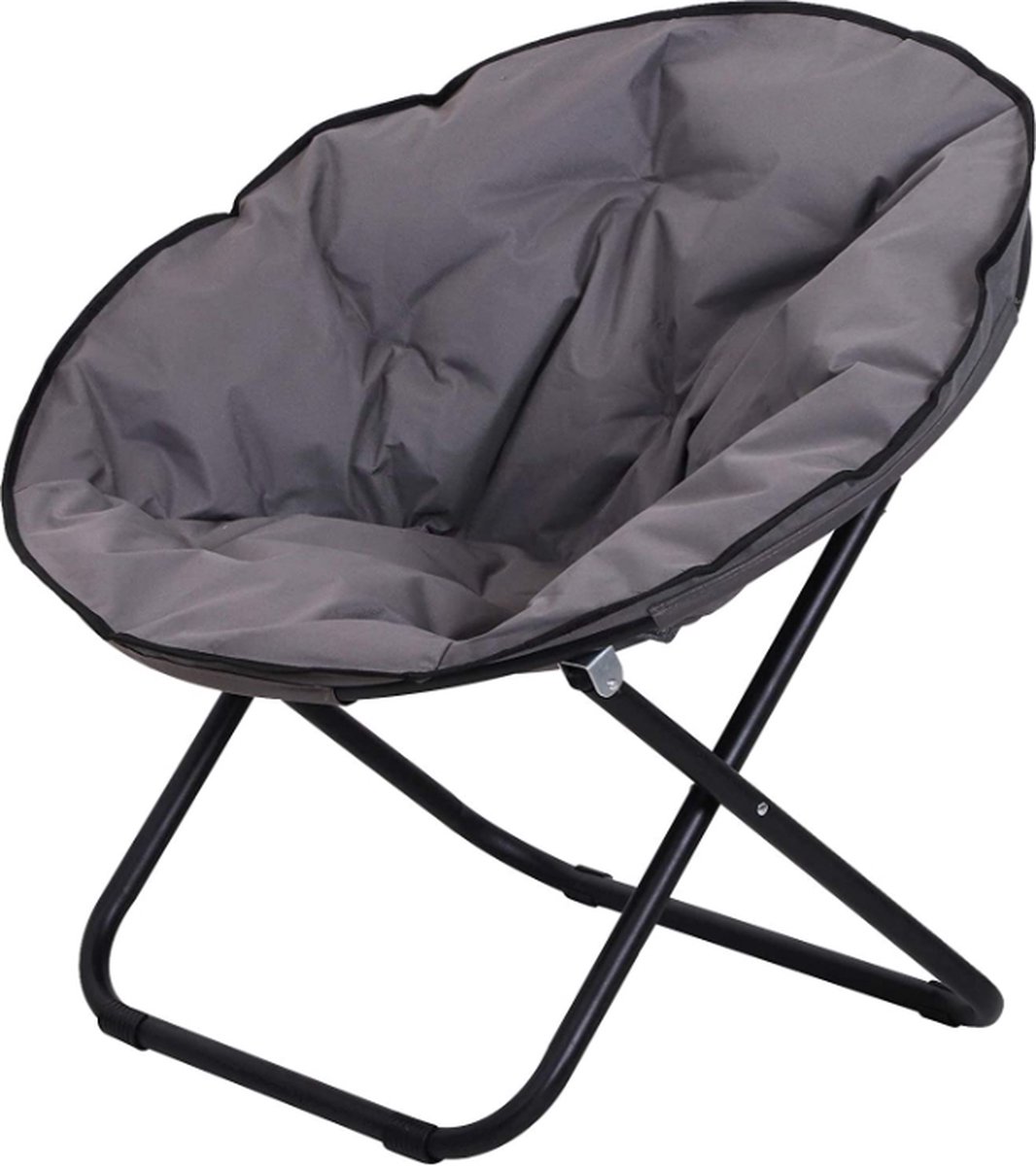 CGPN - folding armchair folding chair camping chair garden chair upholstered chair lounge chair foldable metal + oxford fabric grey 80 x 80 x 75 cm