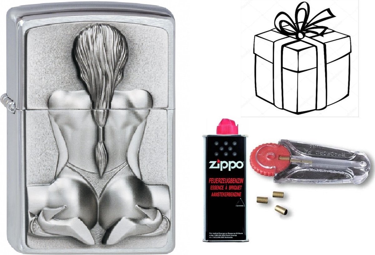 Goedkoopste Geschenkset Zippo- ZIPPO met ZIPPO BENZINE en Vuursteentjes-uniek cadeau
