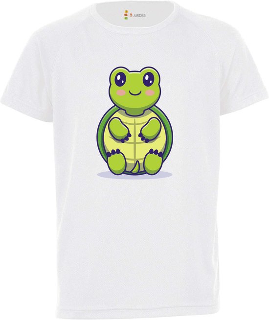 Kinder sportshirt / Schildpadje / Sportshirt wit / XL