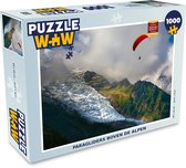 Puzzel Alpen - Paragliding - Sneeuw - Legpuzzel - Puzzel 1000 stukjes volwassenen