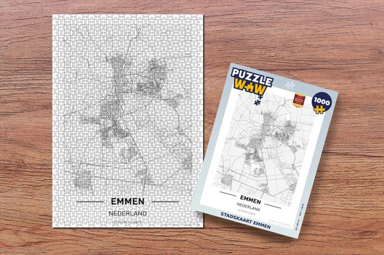 Puzzle City Map Emmen - Jigsaw Puzzle - Puzzle 1000 pièces adultes - Carte