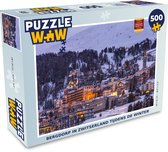 Puzzel Bergdorp in Zwitserland tijdens de winter - Legpuzzel - Puzzel 500 stukjes