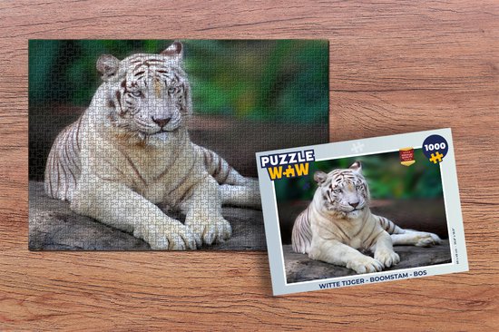 Puzzle Tigre Witte - Tronc d'arbre - Forêt - Puzzle - Puzzle 1000