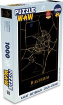 Puzzel Kaart - Hilversum - Goud - Zwart - Legpuzzel - Puzzel 1000 stukjes volwassenen