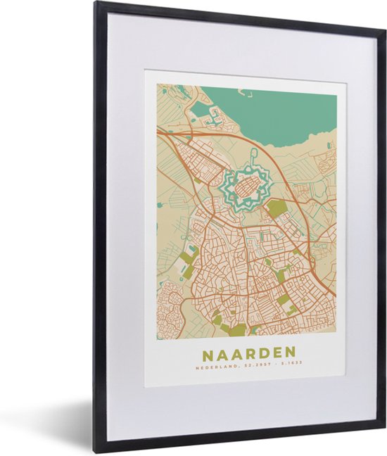 Fotolijst Incl Poster Kaart Plattegrond Stadskaart Naarden X Cm Bol Com