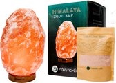 Holistic-Life Zoutlamp 7-9kg - Sfeerverlichting - Zoutsteen Nachtlampje - Cadeau: E-book + Himalaya Zout Bad/Keuken