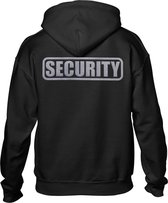 B&C Hoodie Beveiliging - Security - Reflecterende Bedrukking - Hoodie Zwart - Maat: 3XL - REFLECTEREND LOGO - Party bouncer hoodie - Bewaker hoodie