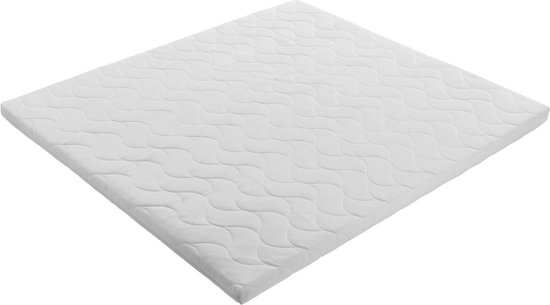 Surmatelas en mousse froide blanc avec un motif ondulé.