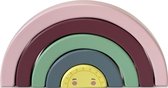 HOUTEN REGENBOOG - Houten regenboog in trendy kleuren - Houten regenboog stapeltoren - Regenboog stapelaar - Houten speelgoed - Houten regenboog - Houten REGENBOOG stapelblokken - Regenboog puzzel van hout - Mint and Milo