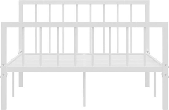 vidaXL Cadre de lit en métal Blanc 120x200 cm - Cadre de lit - Encadrements de lit de lit - Lit double - Lits doubles