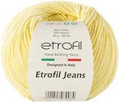 Etrofil Garen Jeans - Lichtgeel No 7- 55% Katoen 45% Acryl- Amigurumi - Haak- en Breigaren