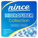 Emballage 'nince MICROFIBER Collection', 30x30cm, 12 pièces. Importé par NINN Ecommerce.