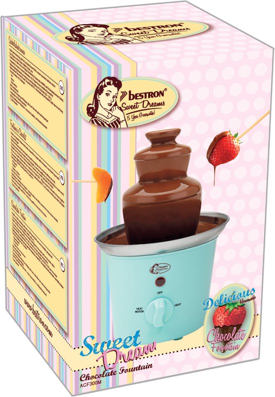 Bestron Chocoladefontein ACF300M - Chocolade fondue - 3 lagen - Mint - 5 jaar garantie — afbeelding 5