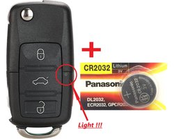 Autosleutel behuizing 3 knoppen + Batterij CR2032 geschikt voor Volkswagen  - Seat -... | bol.com