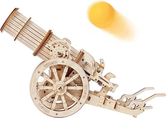 3D-puzzel - middeleeuws kanon - hersenstakers houten modelbouwkits laser gesneden puzzel - mechanische constructie ambachten om te bouwen voor...