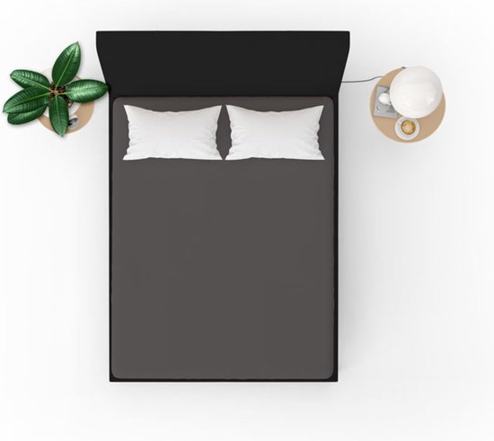 Drap-housse en jersey Anthracite Waterbed / Boxspring - 200 x 220/230 cm
