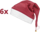 6 Kerstmutsen met belletje - Familieverpakking - Maak de kerst gezellig