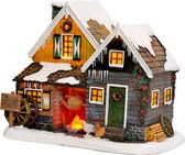 LuVille Kerstdorp Miniatuur Kippenboerderij Kukeleku - L19,5 x B14,5 x H15,5 cm