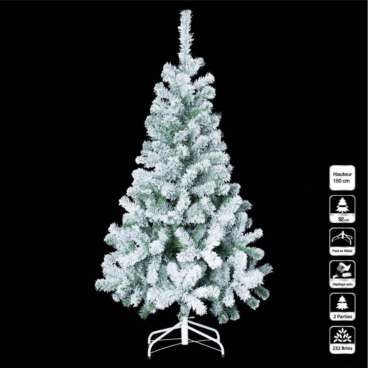Kunstkerstboom met sneeuw - H 150 cm - Kerstmis - Kerstboom