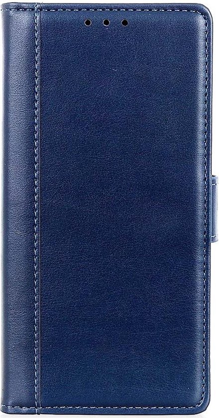 Shop4 - OnePlus 10 Pro 5G Hoesje - Wallet Case met Pasjeshouder Grain Blauw