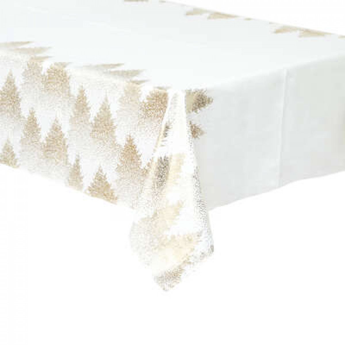 Luxe Kerst Tafelkleed - Tafellinnen - 140 x 360 - Wit met Goudprint - Polyester - Wasbaar 30 Graden