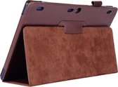 Litchi Texture horizontale flip effen kleur lederen tas met twee-vouwbare houder voor Lenovo Tab2 A10-70 (bruin)