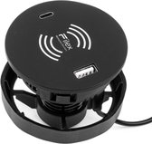 Filex - AC QI Power-Spot® (1x USB A+C Charge) - Zwart