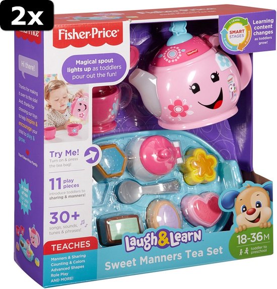 2x Fisher Price Learning Fun Tea Set Good Manners
