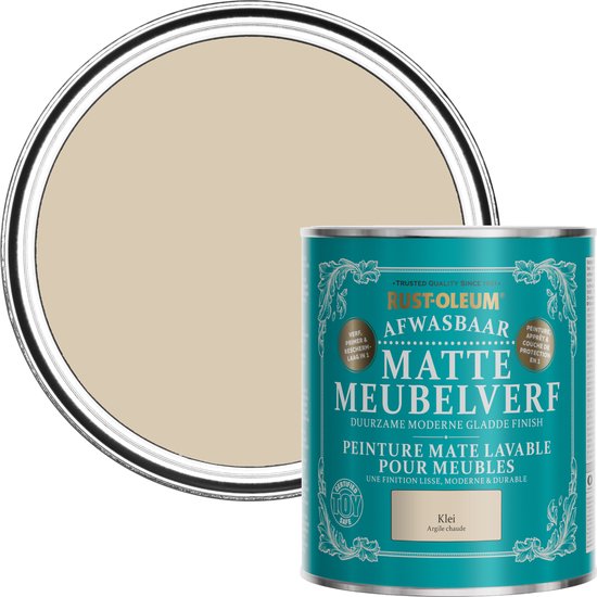 Rust-Oleum Lichtbruin Afwasbaar Matte Meubelverf - Klei 750ml