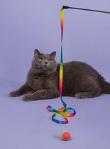 Kattenhengel regenboog + balletje - Pippashop