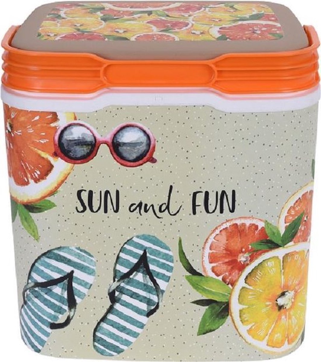 Koelbox - Sun and fun -29 liter - Koelbox met zomerse print
