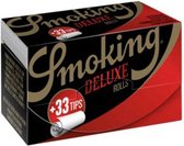 Smoking Deluxe Rolls + Filter Tips - Rolling Papers - 4 Meter - Lange vloei - vloeipapier – 24 stuks (per doos)