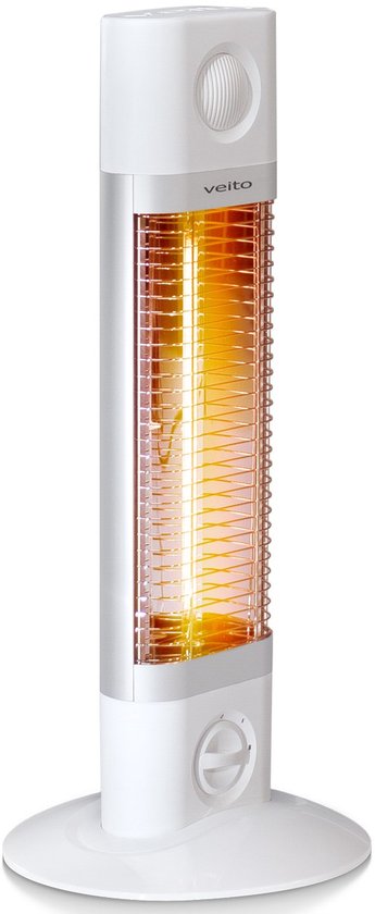 Veito CH1200 LT - Wit - Zeer handzame en energiezuinige hoge capaciteit Carbon Infrarood Elektrische Kachel / Bijverwarming / Elektrische verwarming / Energiezuinig / Veranda verwarming / 1200W