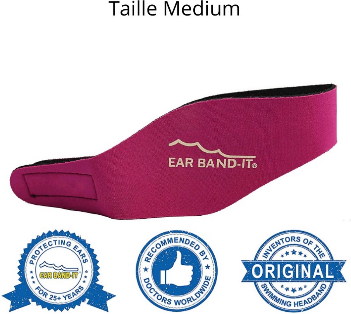 Goedkoopste Neopreen zwemhoofdband EarBand It, Roze, Maat Medium