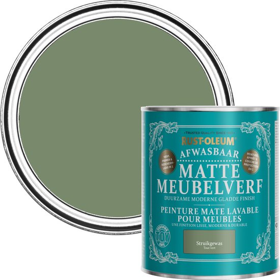 Foto: Rust oleum groen afwasbaar matte meubelverf struikgewas 750ml