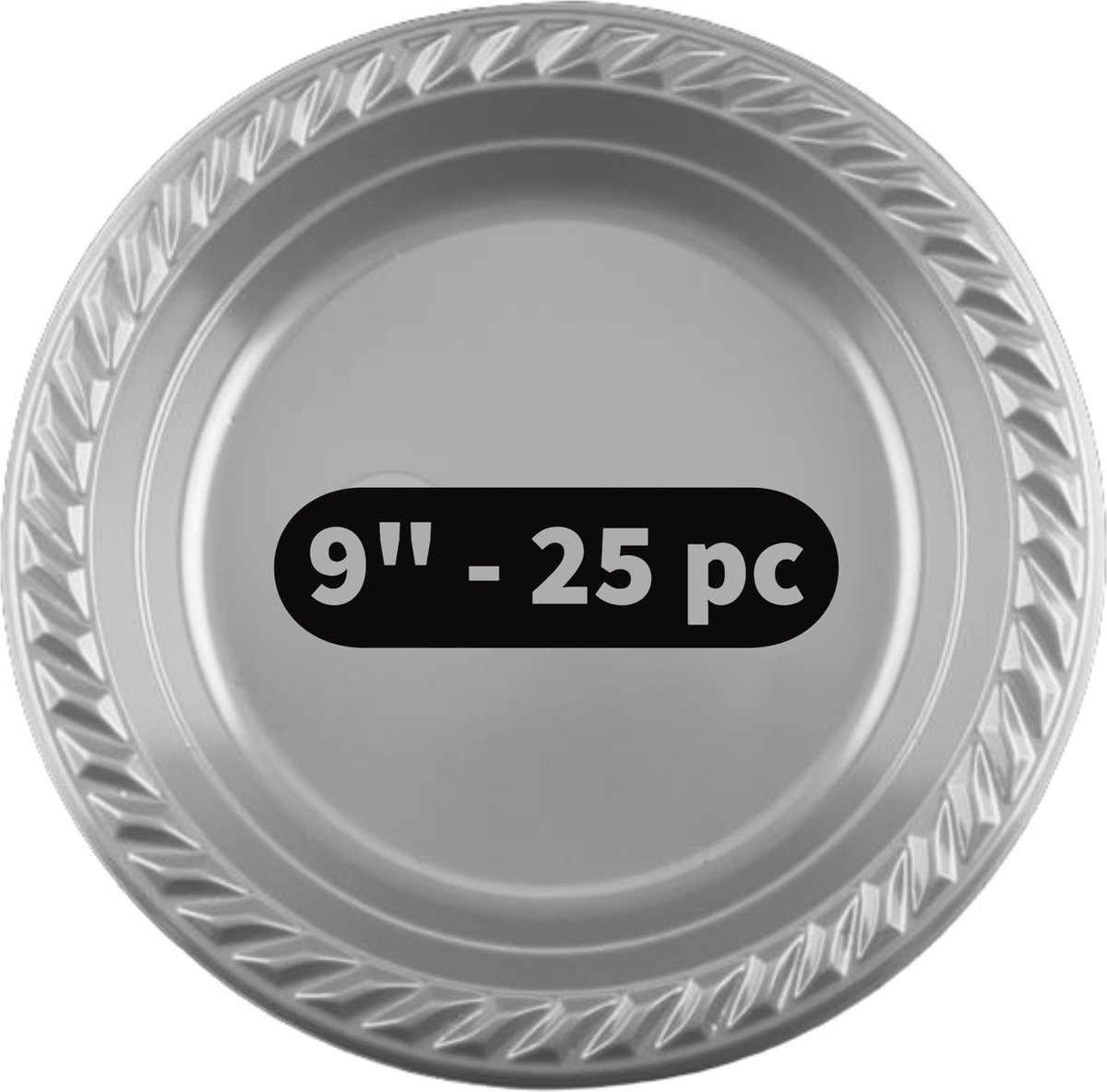 25 PP borden zilver 22.8 cm , 9